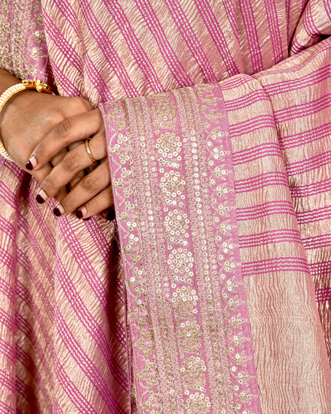 Pure Georgette Silk Saree with Heavy Embroidered Borders and Blouse