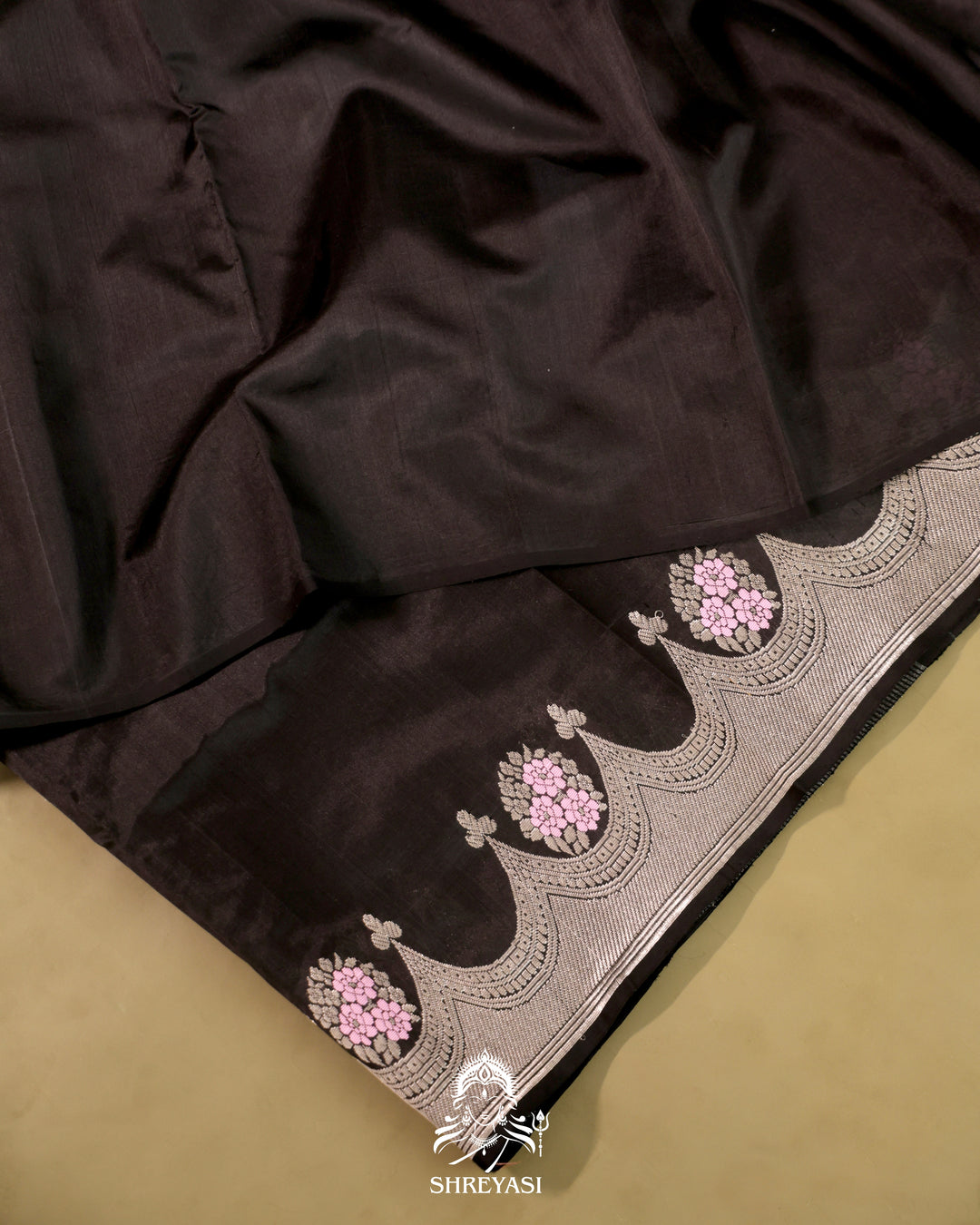 Chanderi Silk Saree with Silver Zari