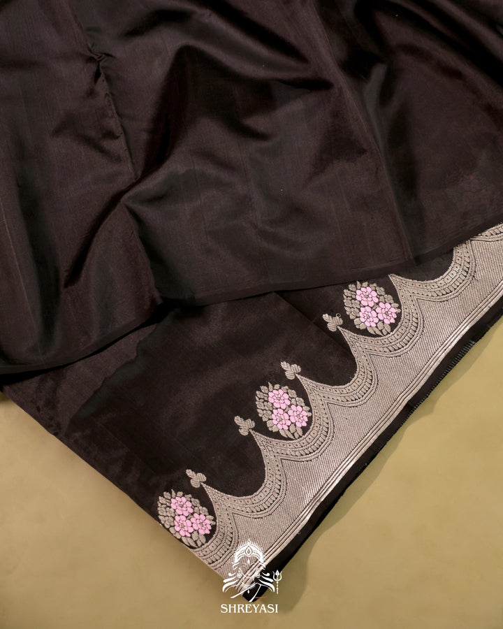 Chanderi Silk Saree with Silver Zari
