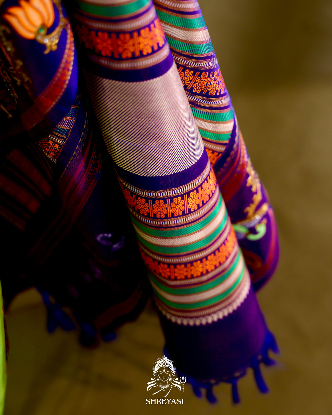 Kanjivaram Silk Saree with Tanjore Artwork