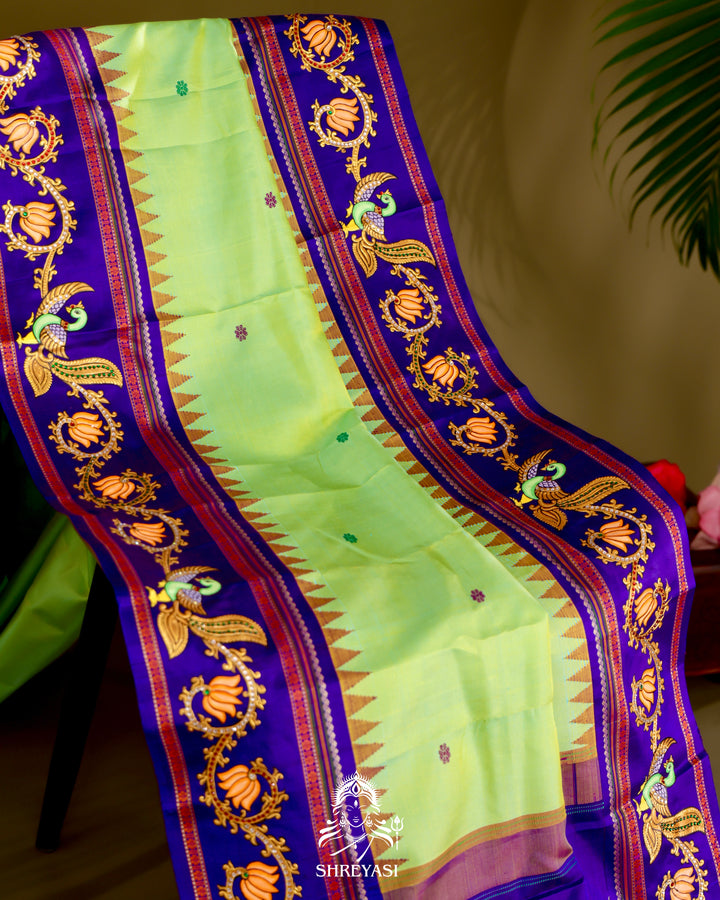 Kanjivaram Silk Saree with Tanjore Artwork