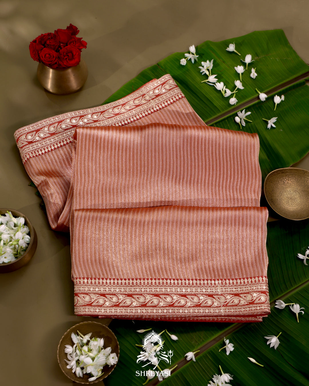 Banarasi Brocade Silk Saree in Tanchoi Weave with PenKalamkari Blouse