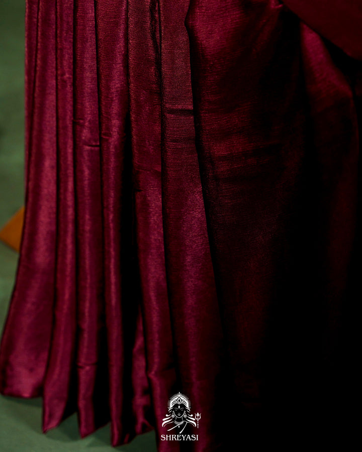 Pure Crepe Silk Saree with Bird Embroidery
