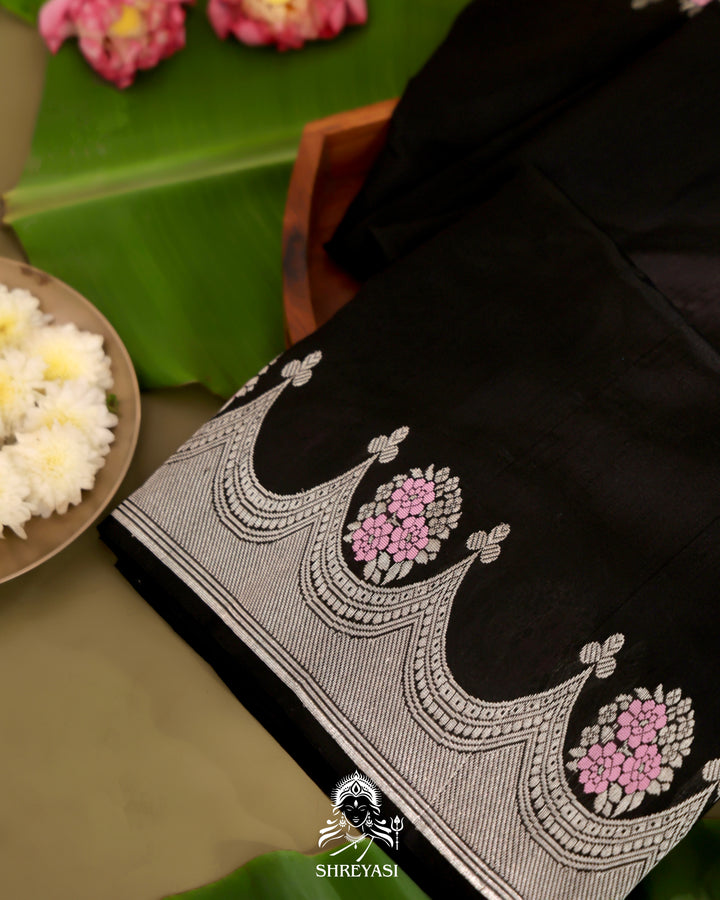 Chanderi Silk Saree with Silver Zari