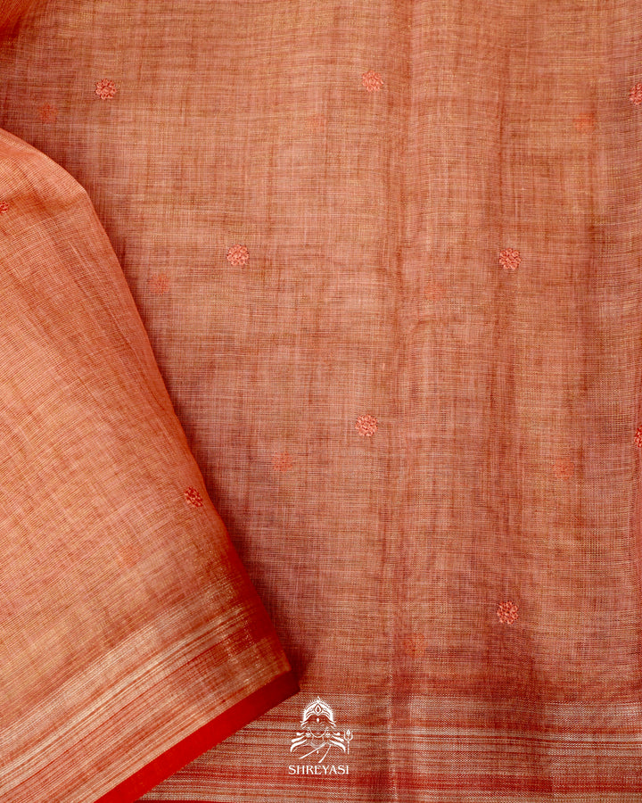 Bengal Linen Saree with Resham Floral Embroidery