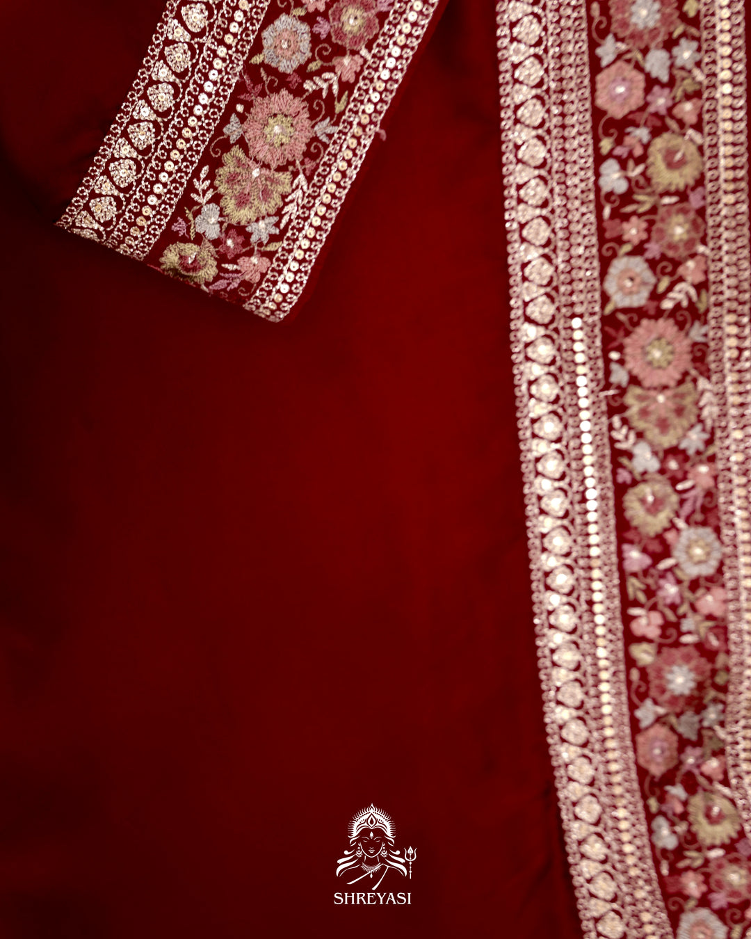 Satin Silk Saree with Embroidered Border