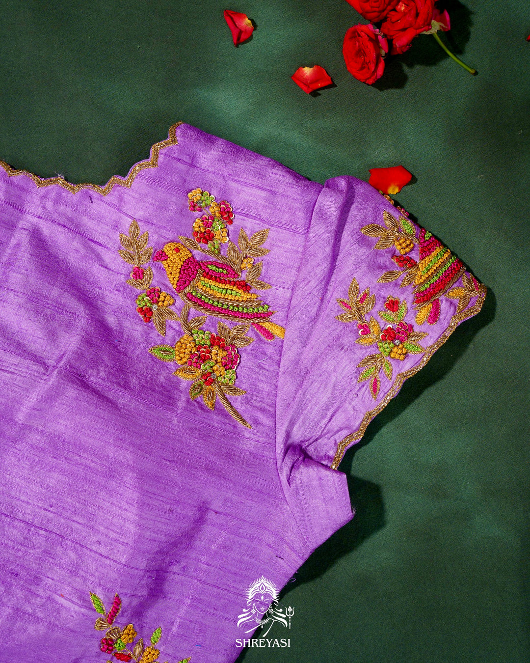 Handloom Pure Banarasi Kora Silk Saree with Kadwa Weaving and Hand Embroidered Maggam Work Blouse