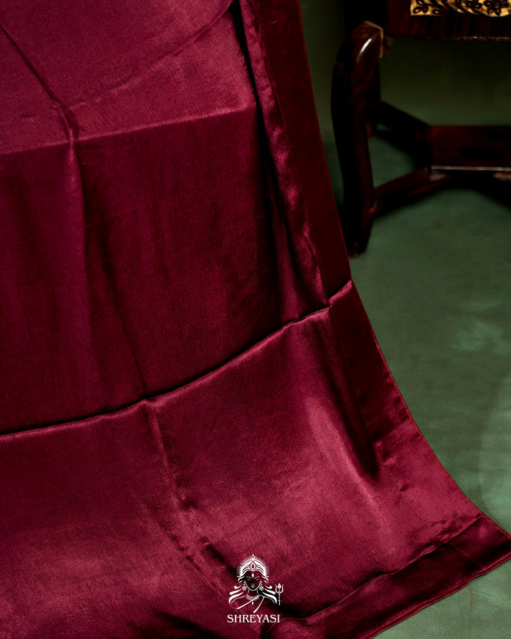 Pure Crepe Silk Saree with Bird Embroidery