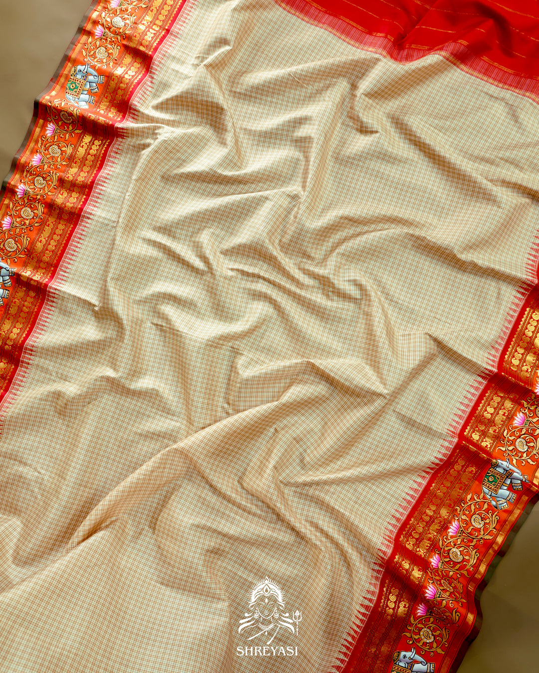 Kanjivaram Silk Saree with Tanjore Artwork