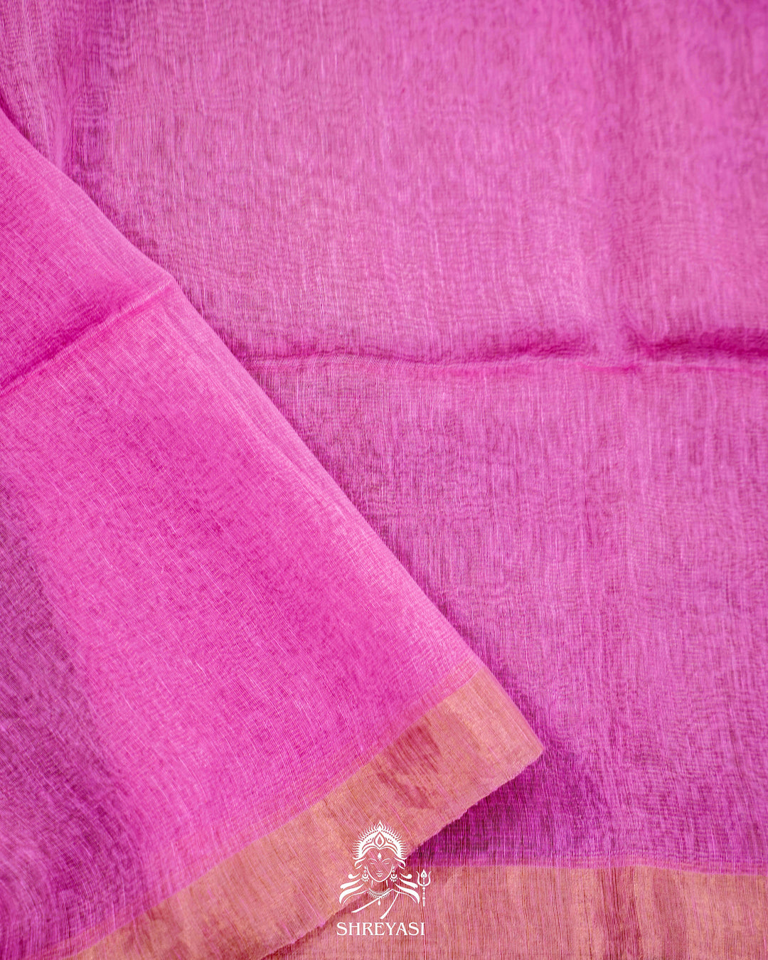 Handloom Silk Linen Jamdani Saree with Tissue Paithani Pallu