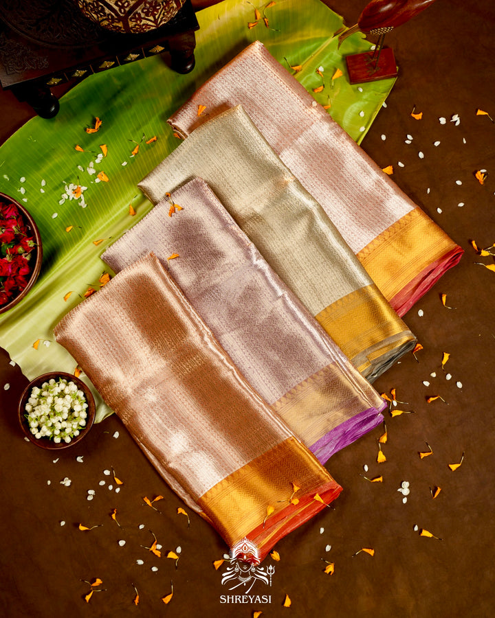 Handloom Pure Banarasi Tissue Brocade Silk Saree