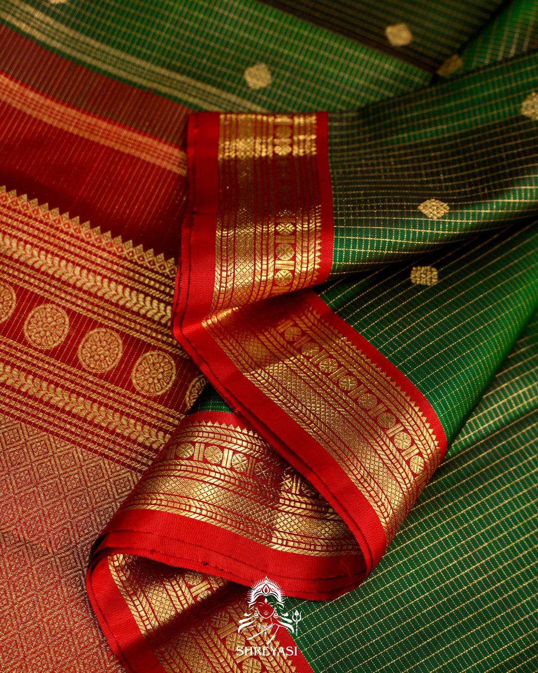 Kanjivaram Silk Saree with Real Zari and Vairoosi Weaving