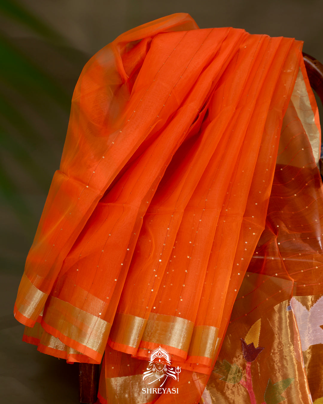 Muslin Jamdani Saree with Needle Weaving and Paithani Tissue Pallu