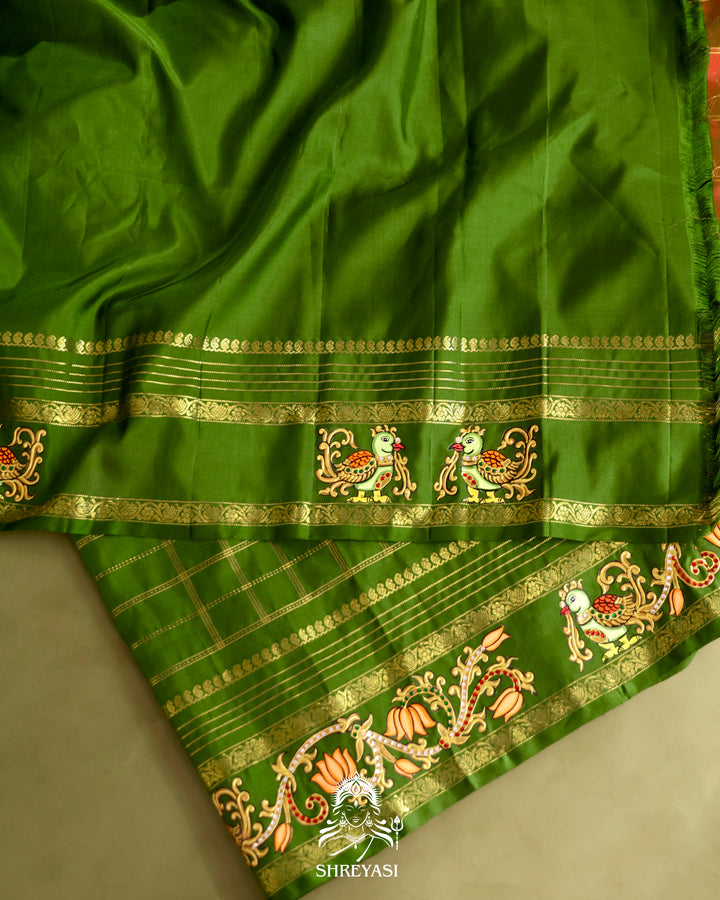 Kanjivaram Silk Saree with Real Zari and Tanjore Artwork