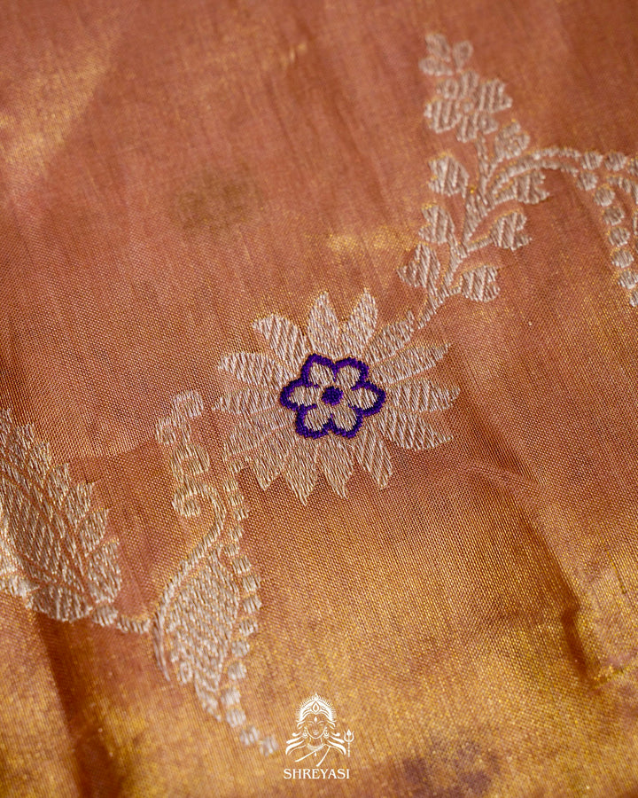 Banarasi Ektara Kora Tissue Silk Saree with Embroidered Blouse