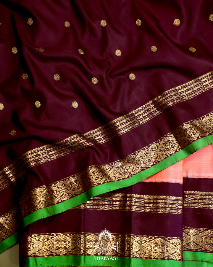 Handloom Pure Gadwal Silk Saree with Kuttu Korvai Border