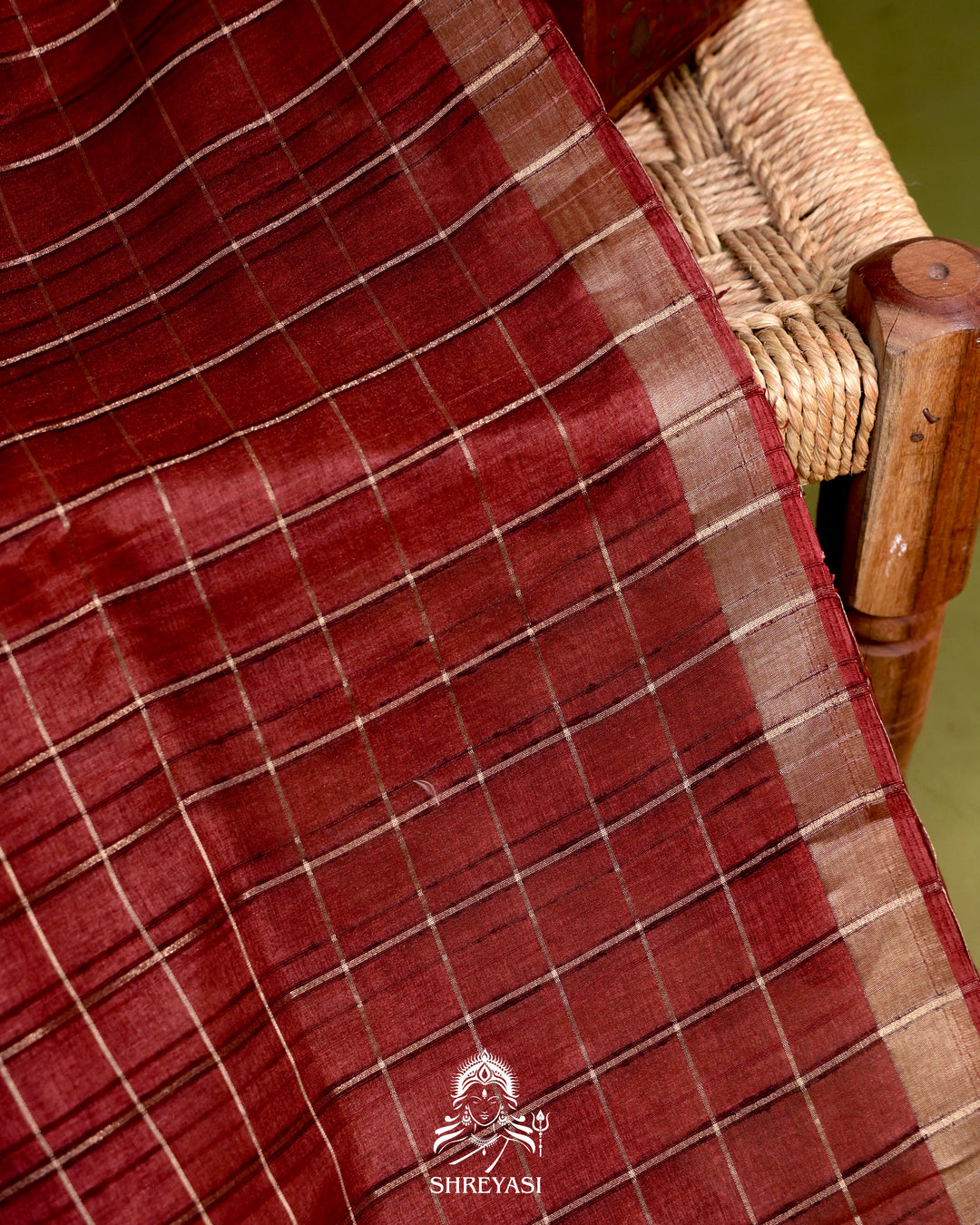 Pure Linen Tussar Silk Saree with Resham Embroidered Borders