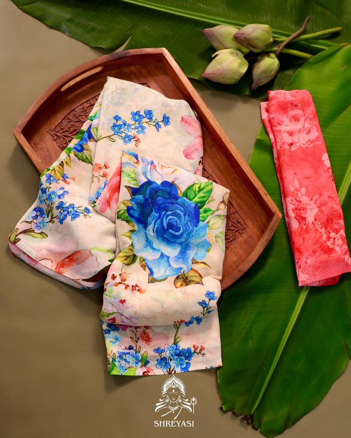 Floral Georgette Saree
