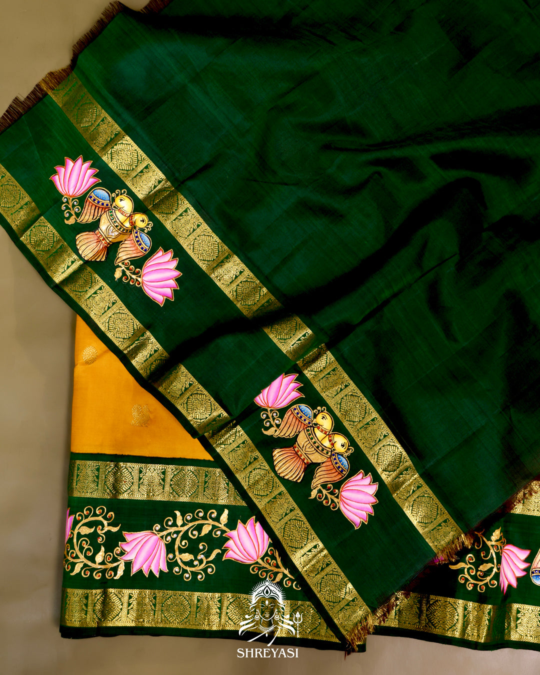 Kanjivaram Silk Saree with Tanjore Artwork