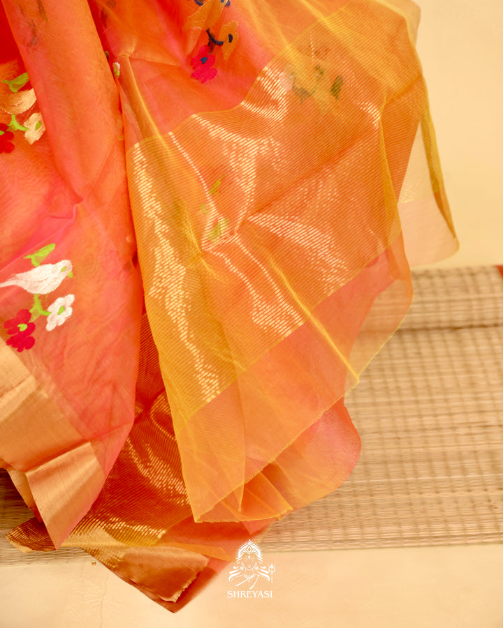 Chanderi Katan Silk Saree