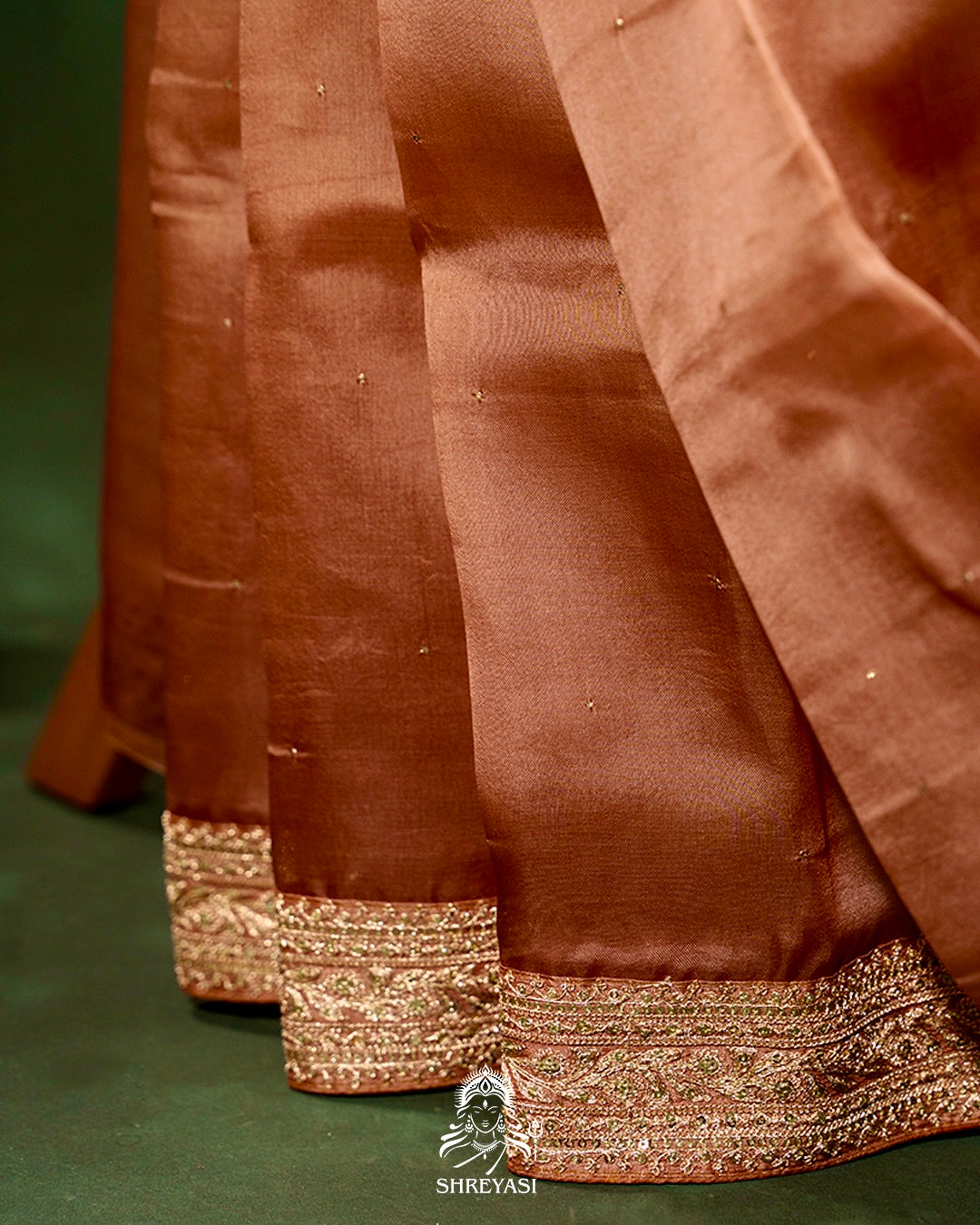 Pure Organza Silk Saree with Embroidered Border and Velvet Blouse