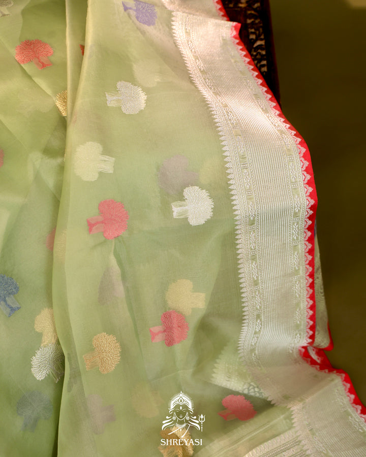 Banarasi Ektara Kora Silk Saree