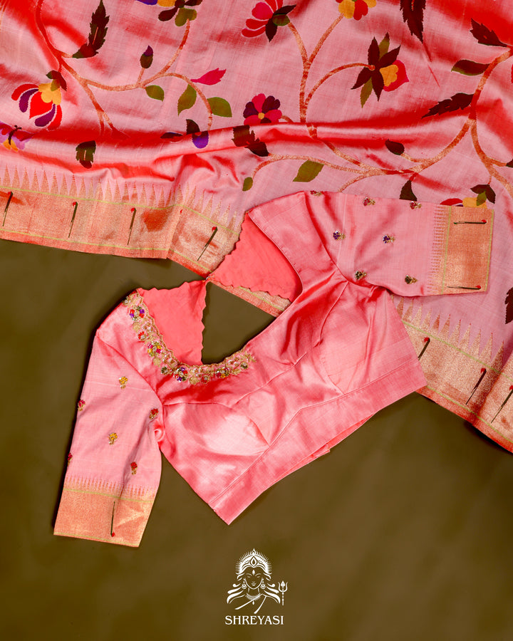 All-Over Paithani Silk Saree with Zari Pallu