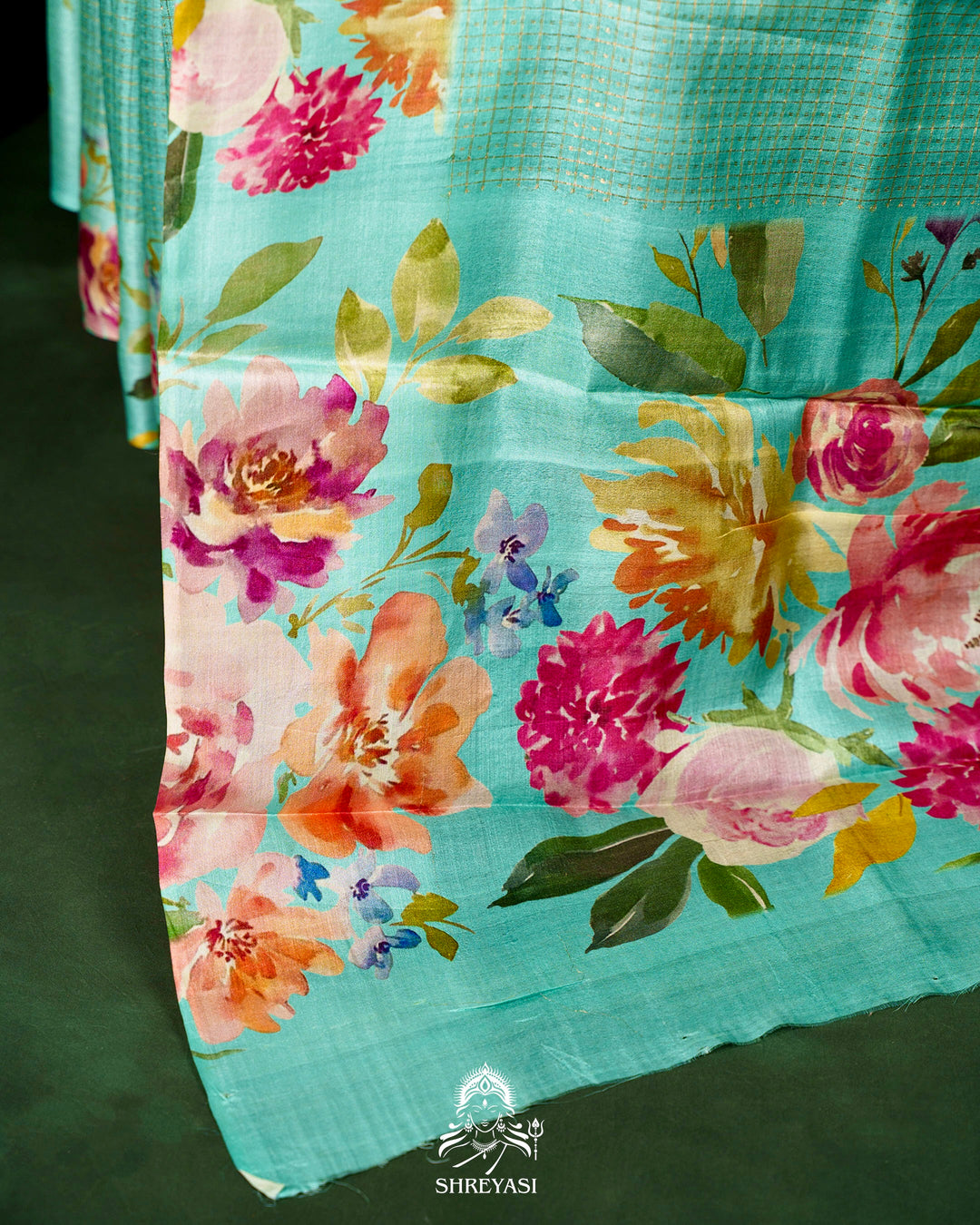 Handloom Pure Desi Tussar Silk Saree with Digital Floral Print