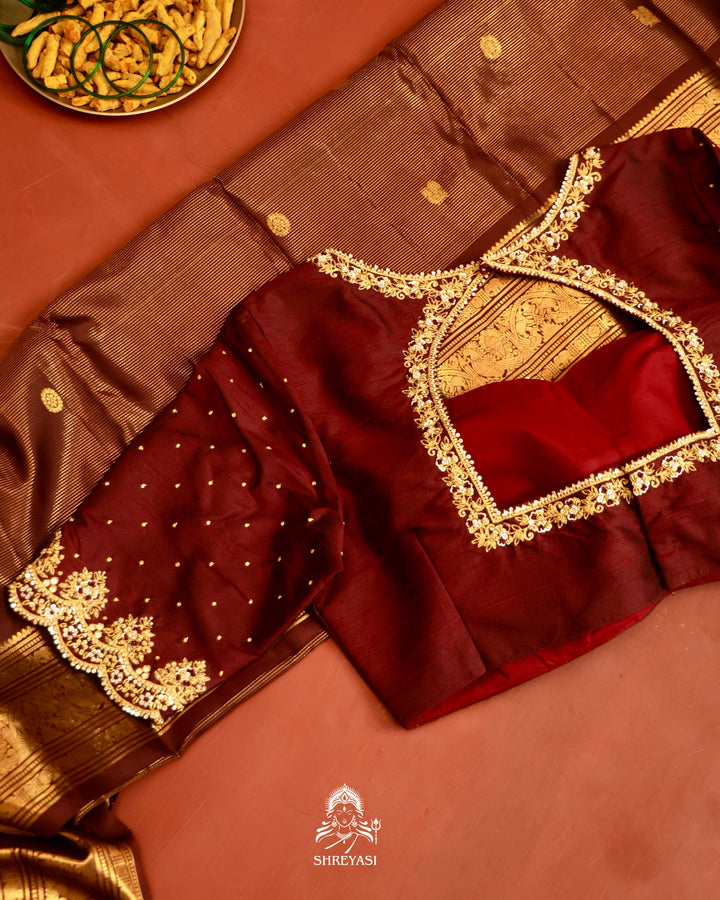 Handloom Kanjivaram Silk Saree with Real Zari