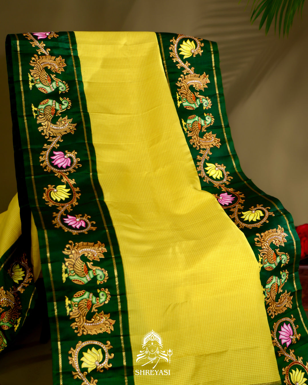 Kanjivaram Silk Saree with Real Zari and Tanjore Artwork