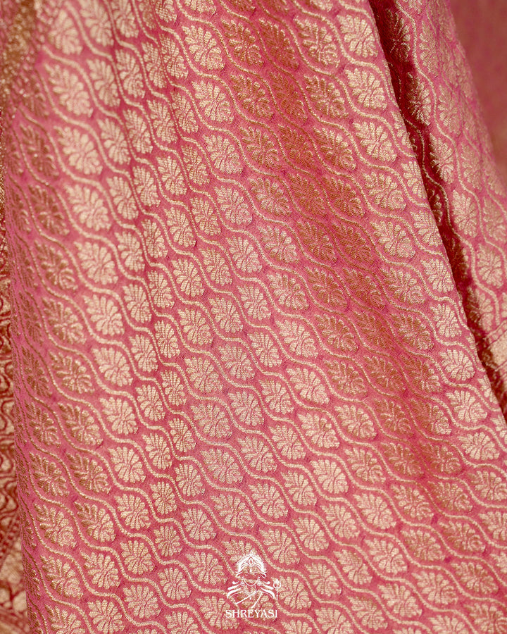 Banarasi Chiffon Khaddi Georgette Saree with Meenakari Weaving & Hand Embroidered Blouse
