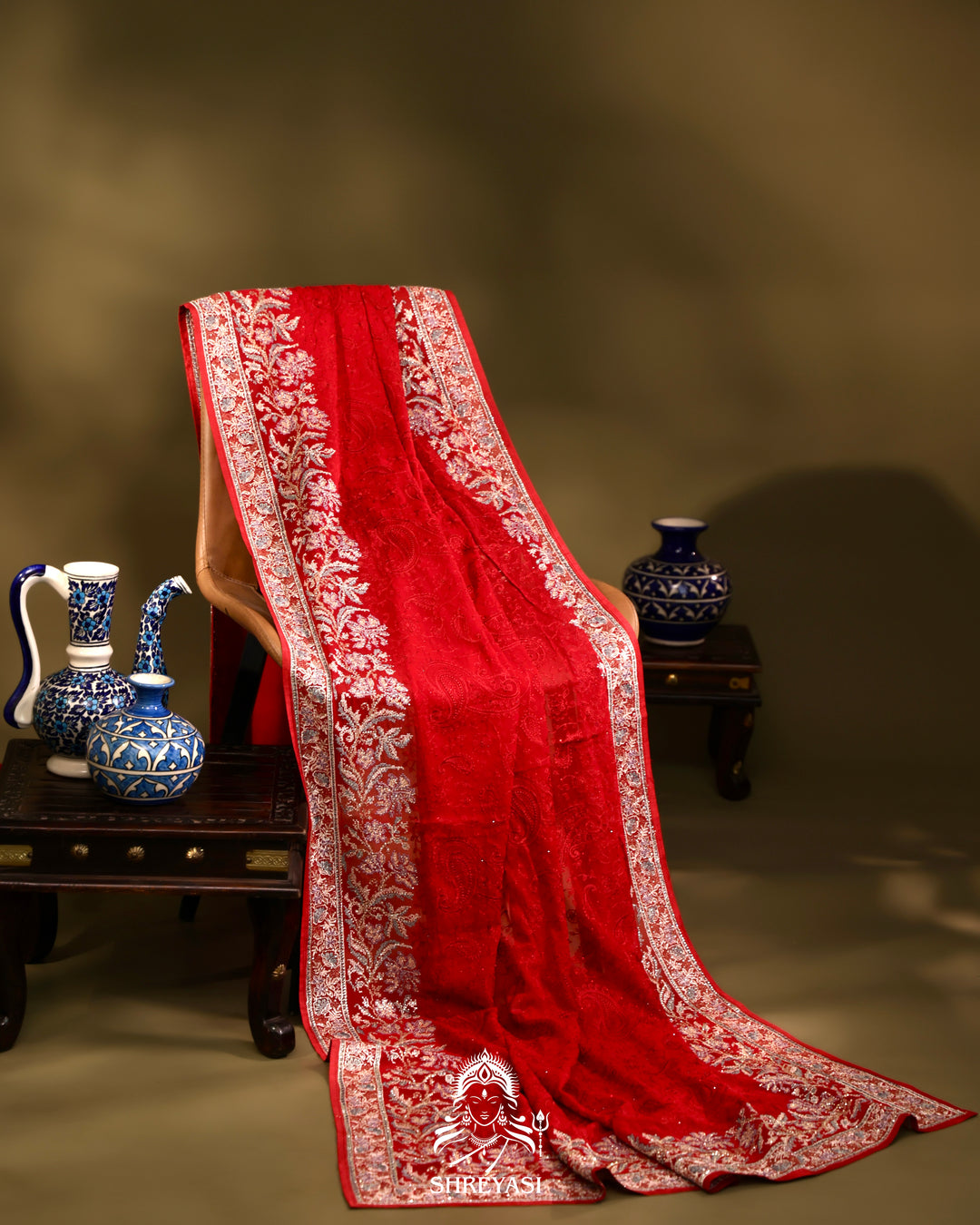 Georgette Saree with Thread Embroidery