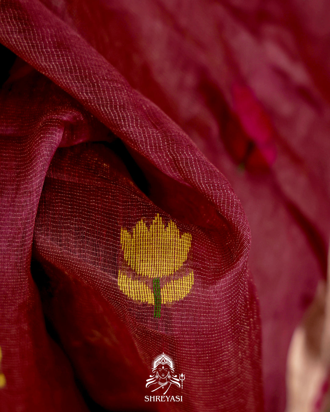 Handloom Silk Linen Jamdani Saree with Tissue Paithani Pallu