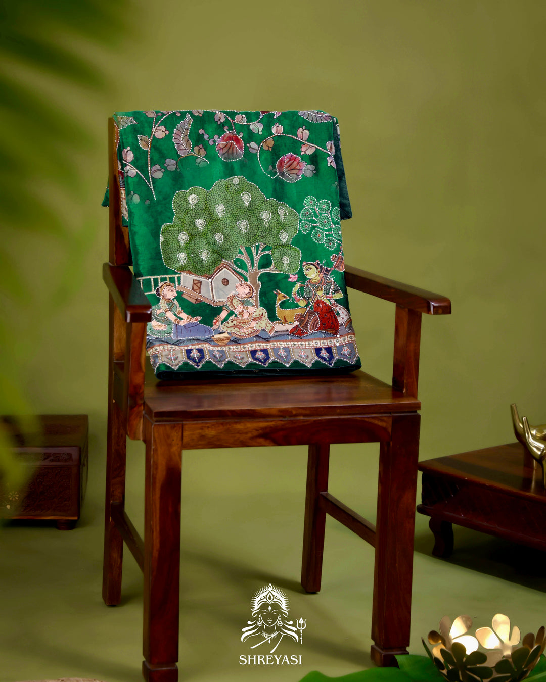 Pure Crepe Silk Saree with Kantha Embroidery