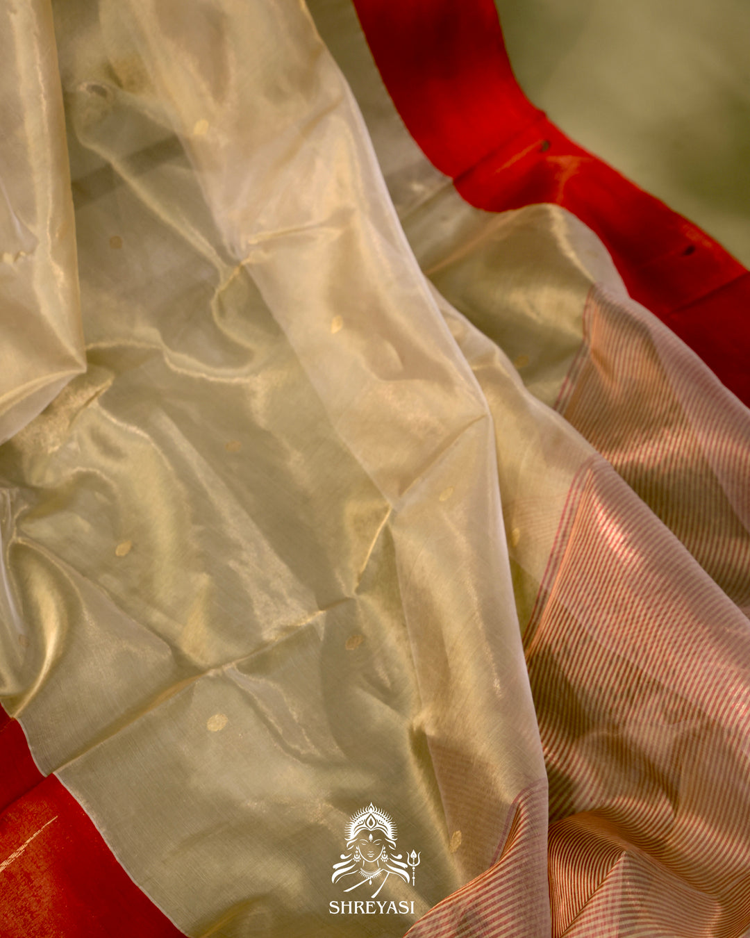 Handloom Chanderi Tissue Silk Saree with Paithani Muniya Border