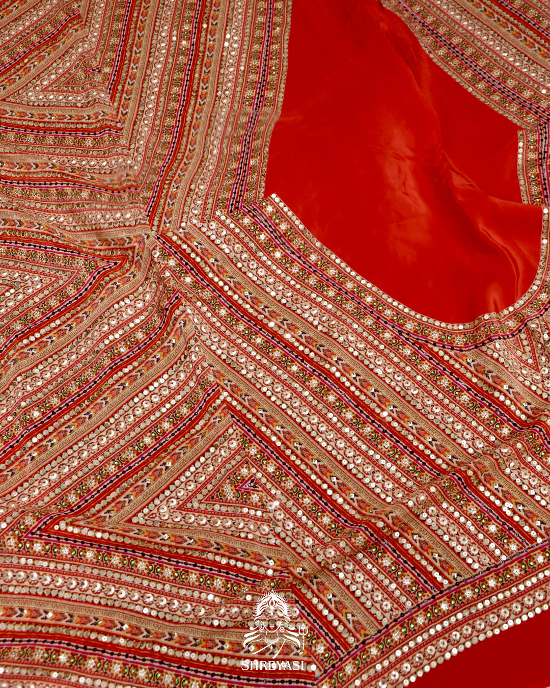 Crepe Silk Saree with Heavy Hand Embroidery