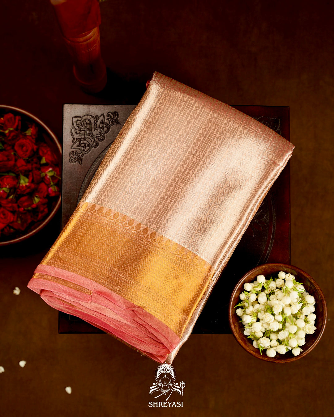 Handloom Pure Banarasi Tissue Brocade Silk Saree
