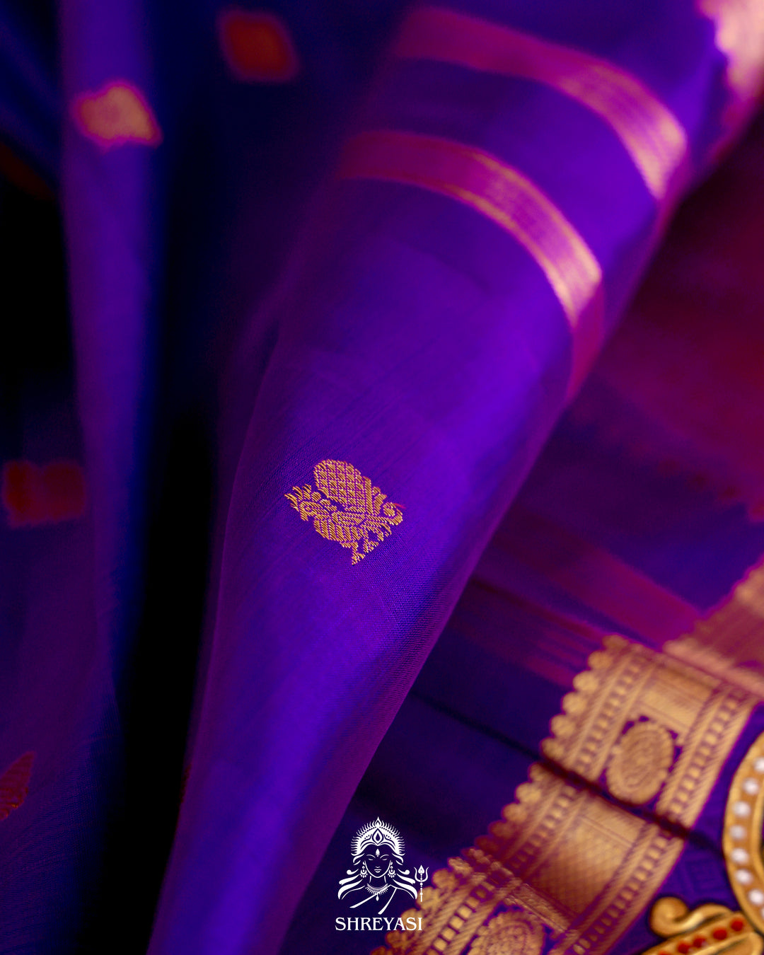 Kanjivaram Silk Saree with Tanjore Artwork
