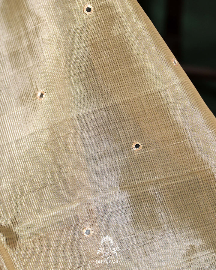 Handloom Pure Mangalagiri Silk Sarees with Mirror Work & Embroidery | Pen Kalamkari Blouse