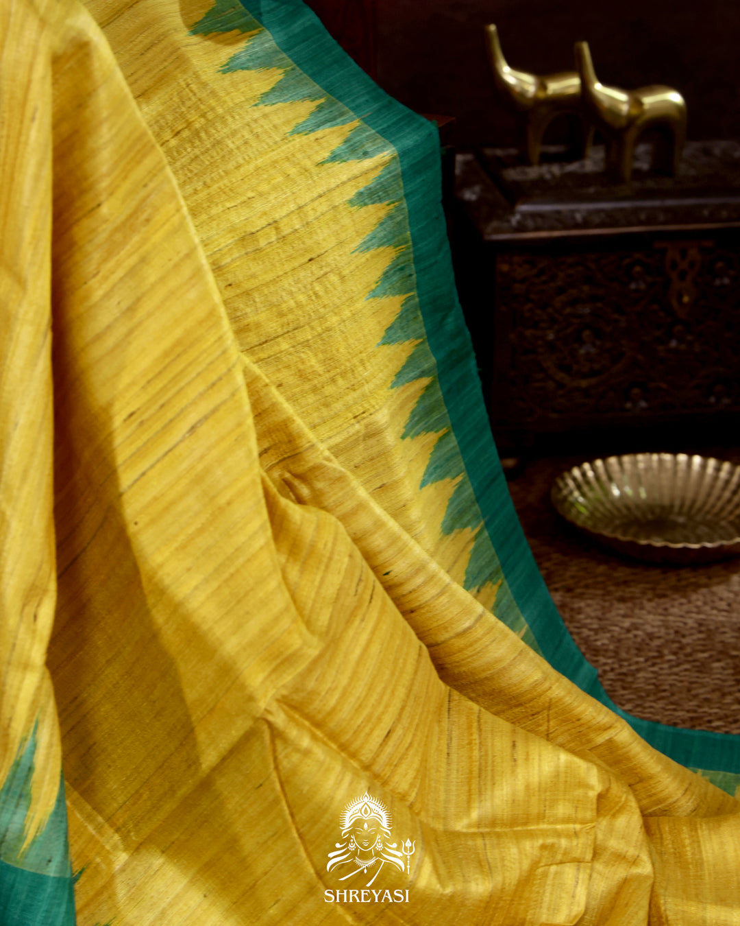 Handloom Pure Gopalpur Tussar Silk Saree with Ikat Pallu