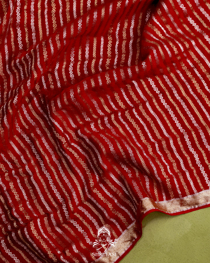Handloom Pure Mashru Silk Saree with Sona Rupa Meenakari Bhutis and Nakshi Pallu