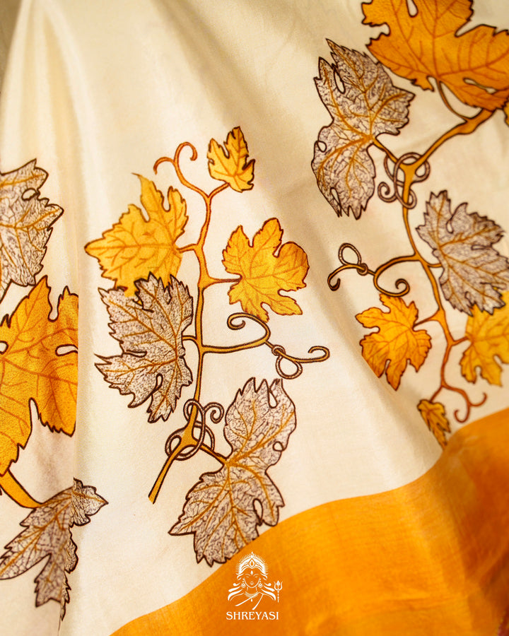 Handloom Pure Pochampally Ikkat Silk Saree with Digital Print