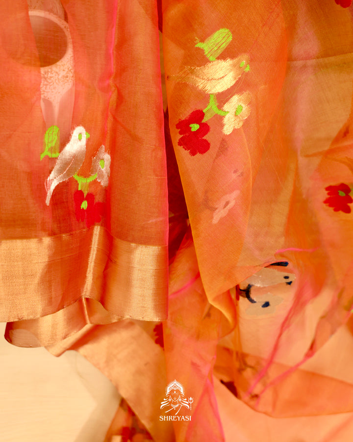 Chanderi Katan Silk Saree