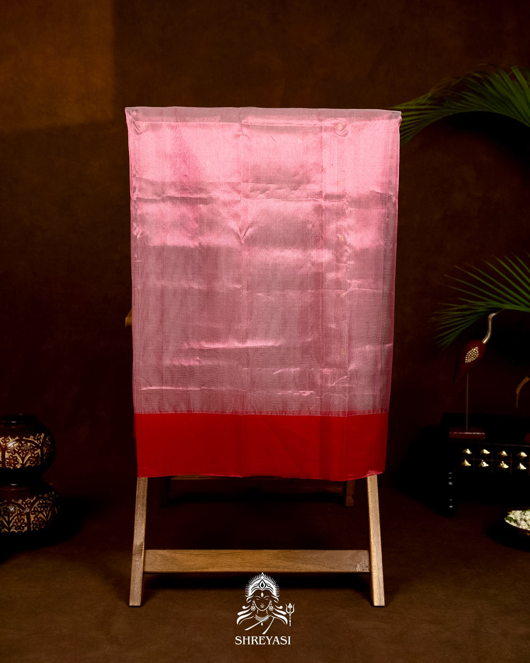 Handloom Pure Chanderi Tissue Silk Saree with Paithani Muniya Border