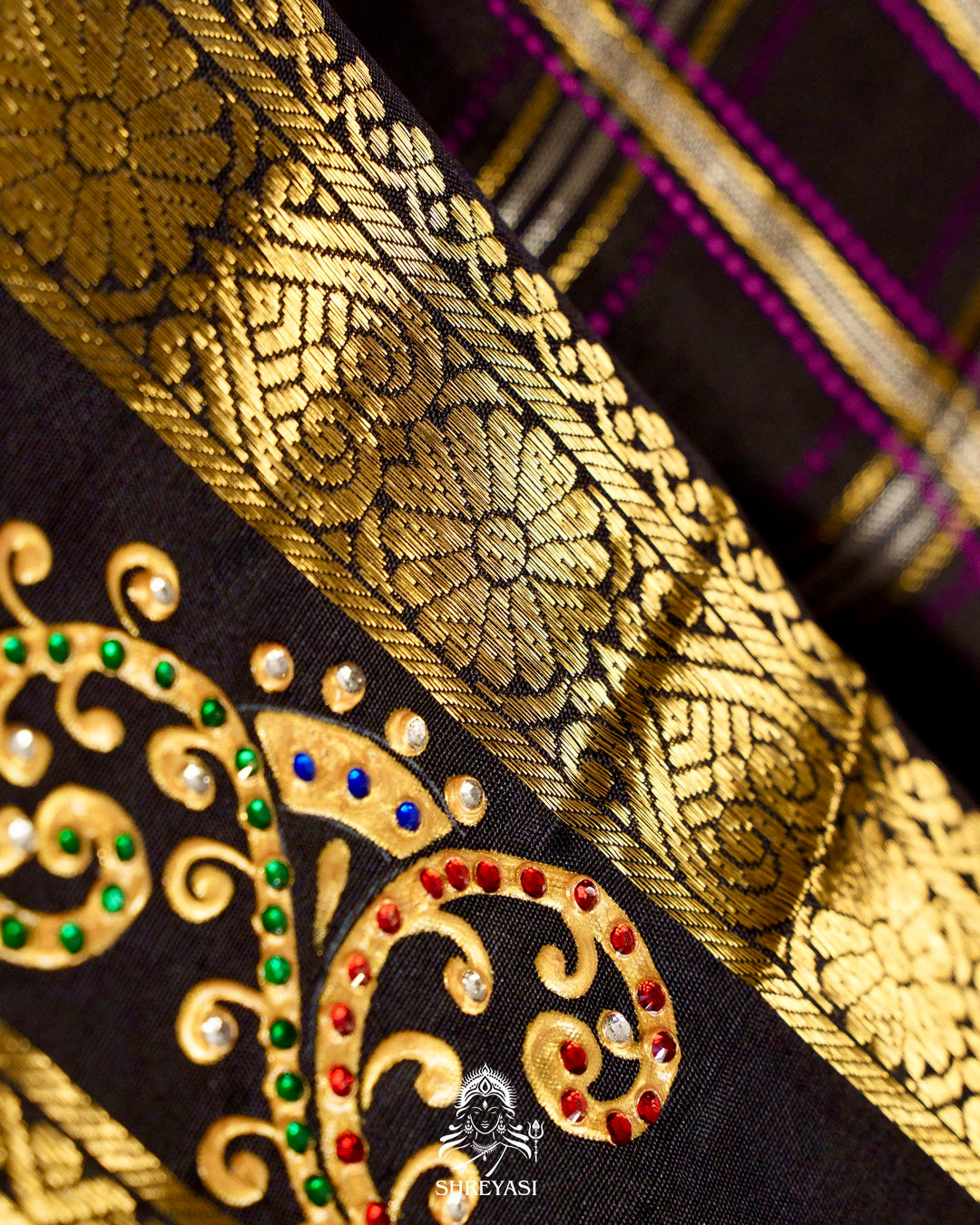 Handloom Pure Kanjivaram Silk Sarees with Real Zari and Hand Painted Tanjore Art