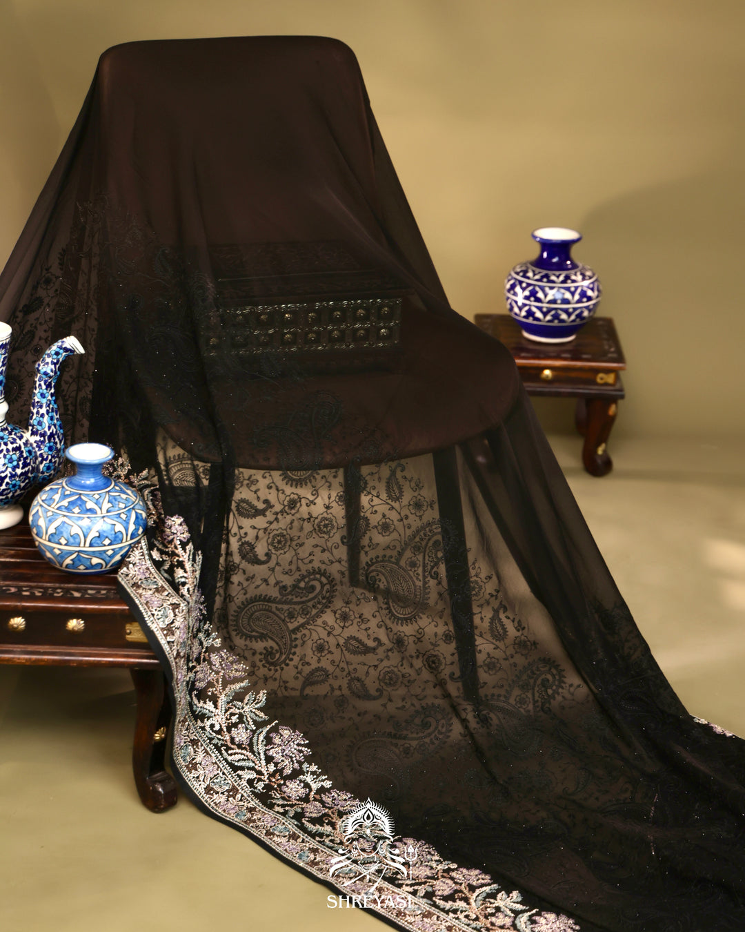 Georgette Saree with Thread Embroidery