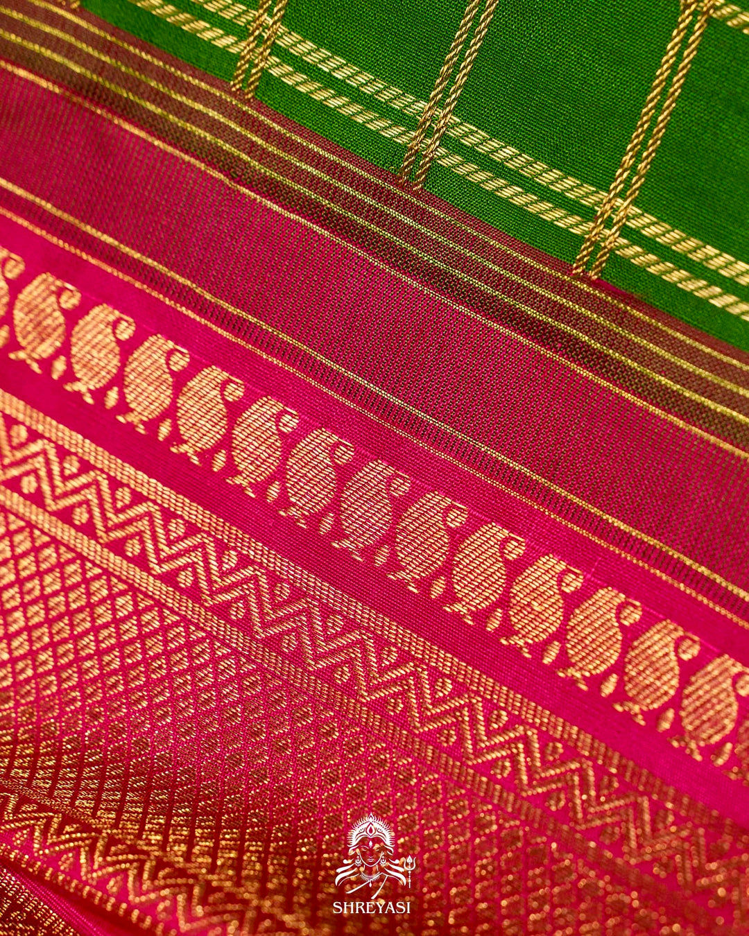 Handloom Pure Kanjivaram Silk Sarees with Real Zari and Hand Painted Tanjore Art