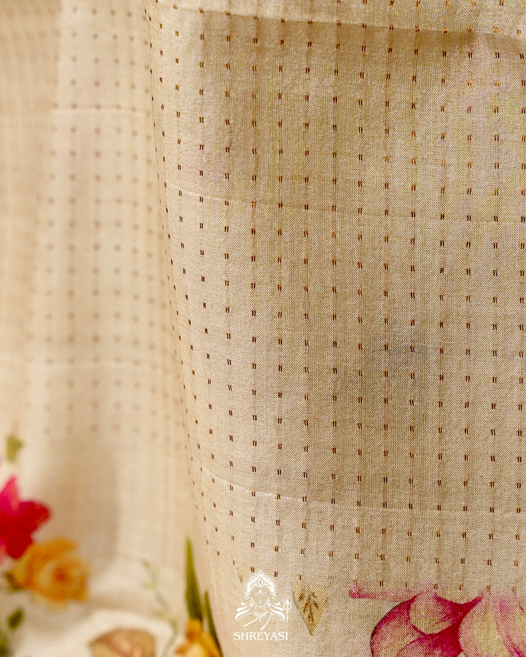 Handloom Pure Desi Tussar Silk Saree with Digital Floral Print