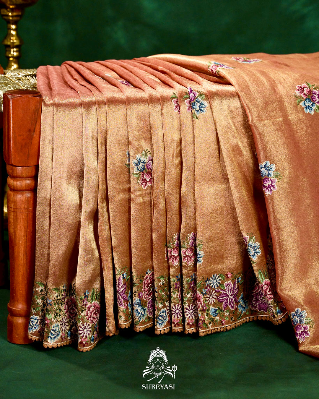 Banarasi Tissue Silk Saree with Petit Point Embroidery