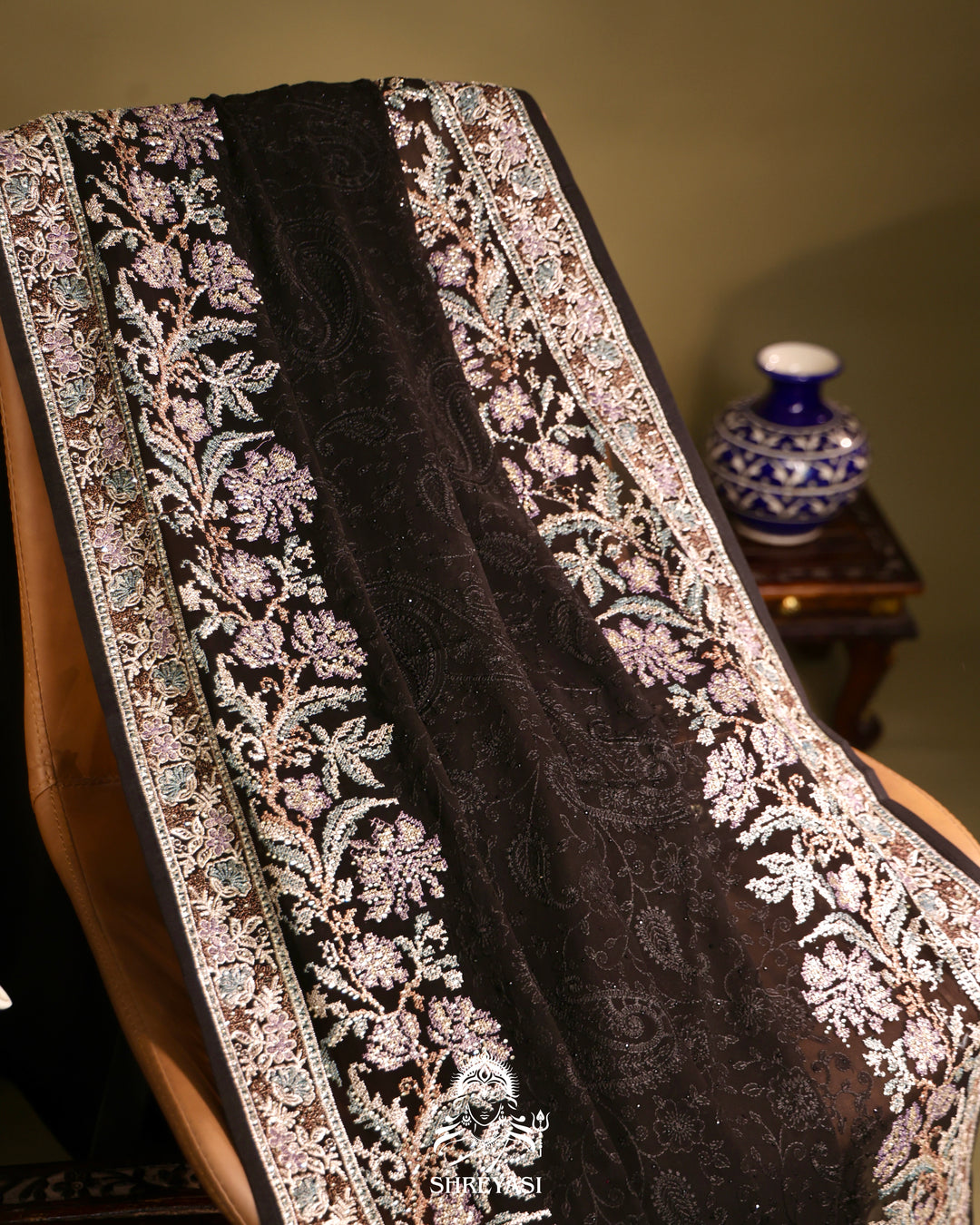 Georgette Saree with Thread Embroidery